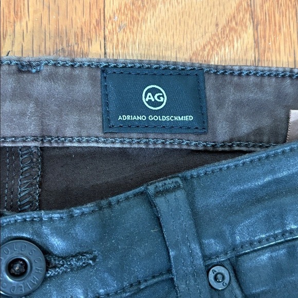 Ag Adriano Goldschmied Prima Crop Jean Leatherette Black size 27 indie sleaze - Picture 6 of 8